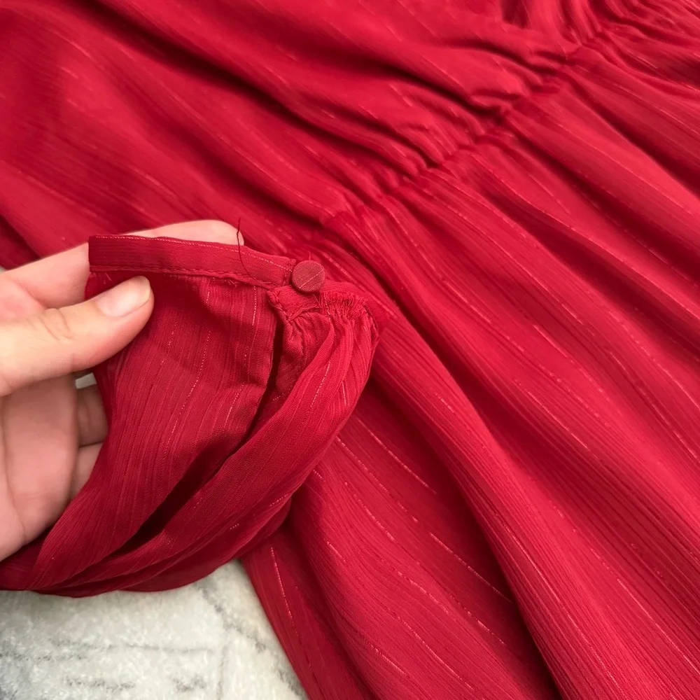 J. Crew Point Sur faux-wrap dress in Lurex crinkle chiffon Size 0